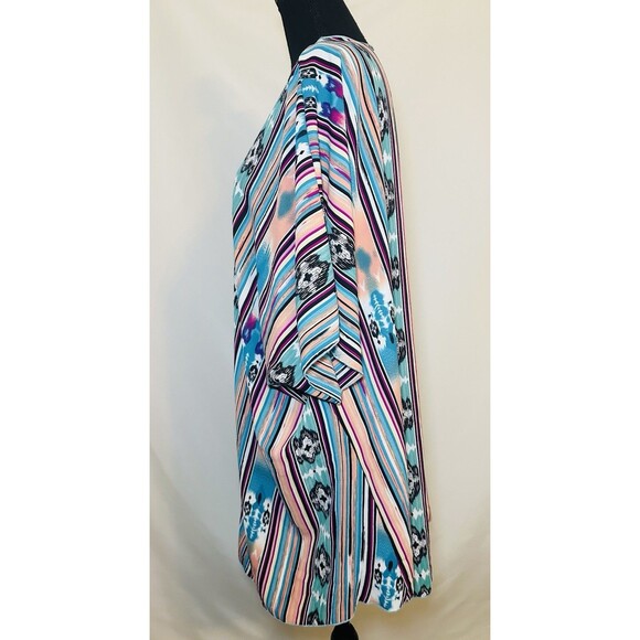 Now N Forever Aztec Print Colorful Open Front Cardigan Kimono Boho Plus Size‎ 2X - Picture 2 of 8